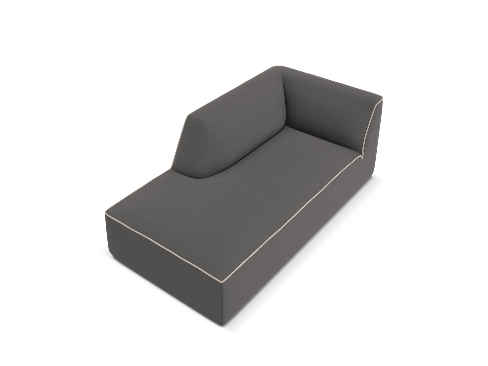 Oslo Chaise Longue links 1 Sitzer in Grey, Grey Beige Melange präsentiert im Onlineshop von KAQTU Design AG. Modulares Sofa ist von Cosmopolitan Design