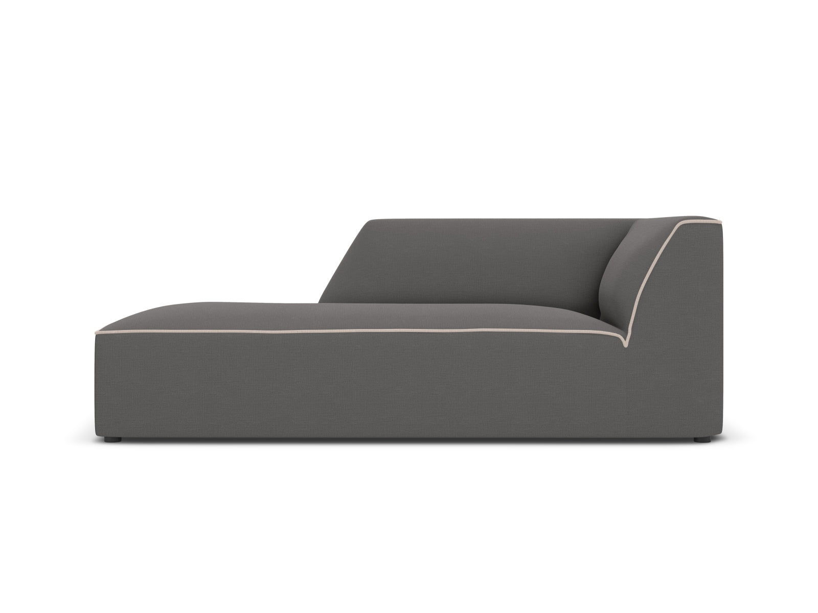 Oslo Chaise Longue links 1 Sitzer in Grey, Grey Beige Melange präsentiert im Onlineshop von KAQTU Design AG. Modulares Sofa ist von Cosmopolitan Design