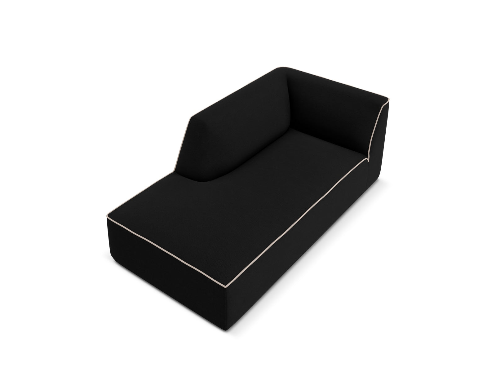 Oslo Chaise Longue links 1 Sitzer in Black, Grey Beige Melange präsentiert im Onlineshop von KAQTU Design AG. Modulares Sofa ist von Cosmopolitan Design