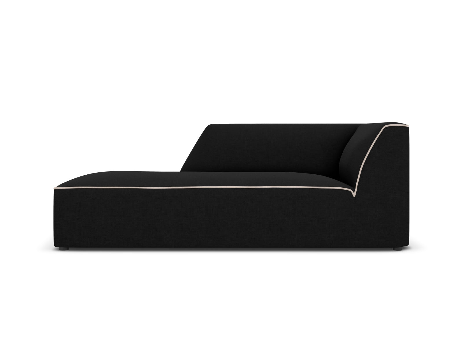 Oslo Chaise Longue links 1 Sitzer in Black, Grey Beige Melange präsentiert im Onlineshop von KAQTU Design AG. Modulares Sofa ist von Cosmopolitan Design