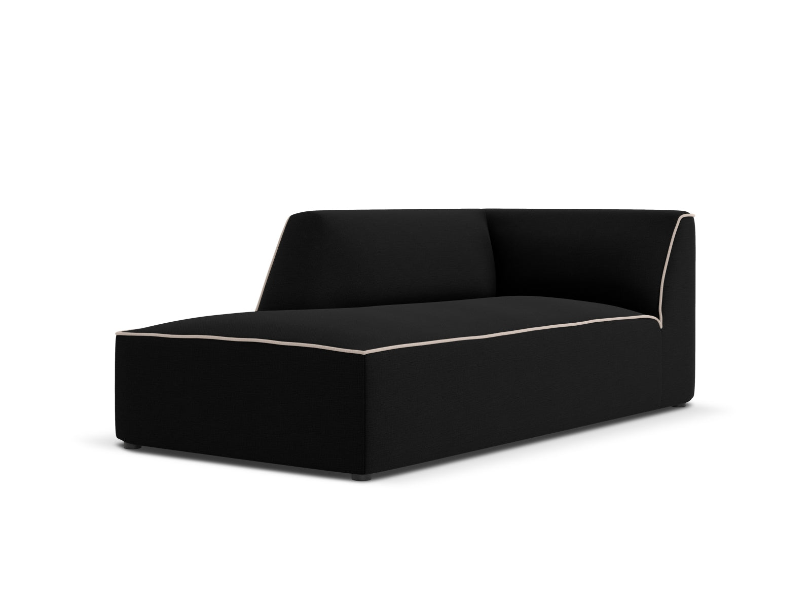 Oslo Chaise Longue links 1 Sitzer in Black, Grey Beige Melange präsentiert im Onlineshop von KAQTU Design AG. Modulares Sofa ist von Cosmopolitan Design