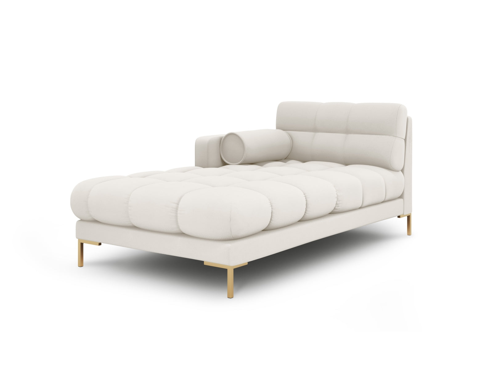 Moderne 1-Sitzer Chaise Longue links Bali in neutralem Beige, perfekt für entspannte Wohnräume und geschmackvolle Einrichtungsideen.