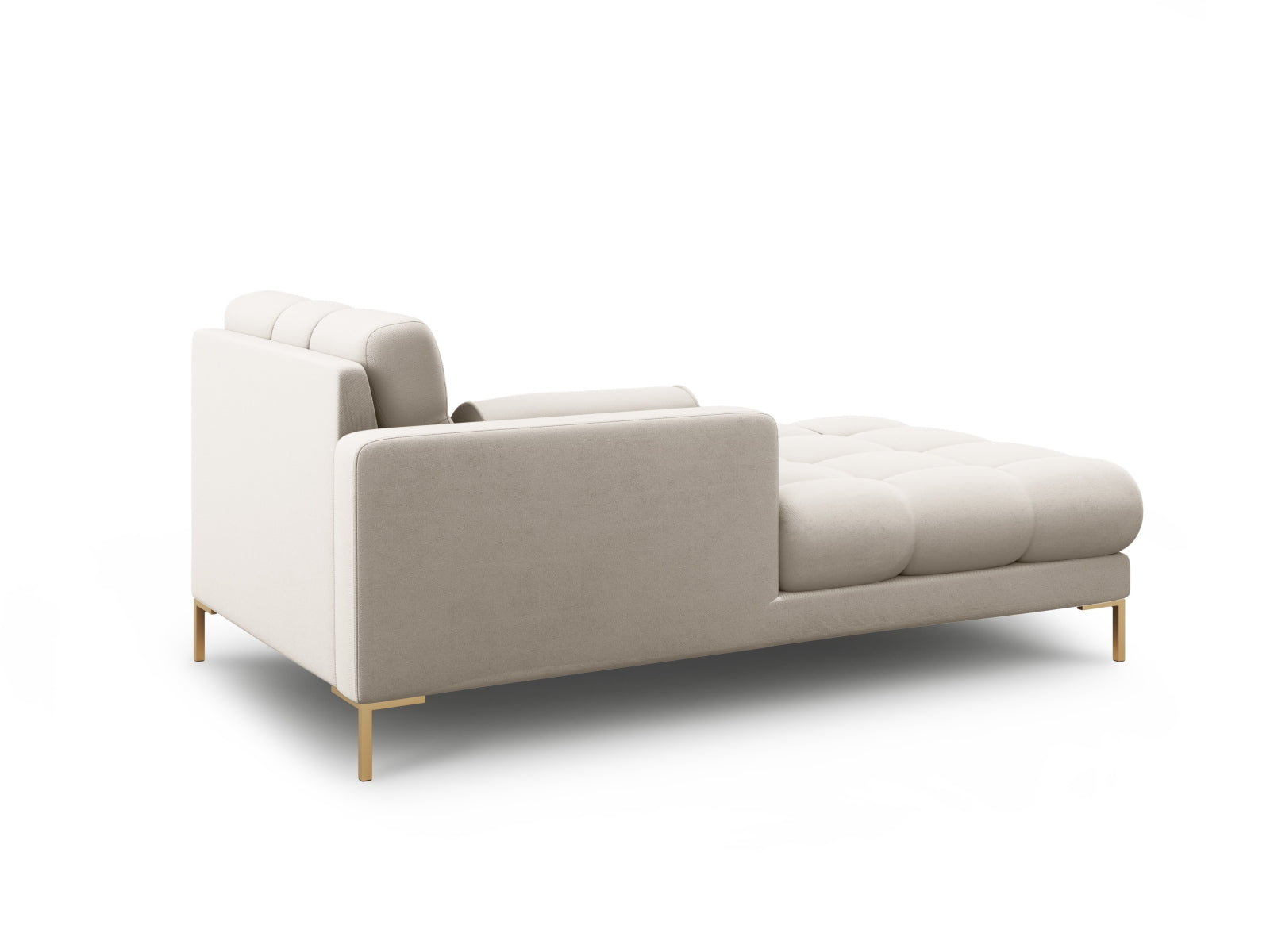 Elegante 1-Sitzer Chaise Longue links Bali in sanftem Beige-Neve, ideal für stilvolle Wohnräume und entspannende Rückzugsorte.
