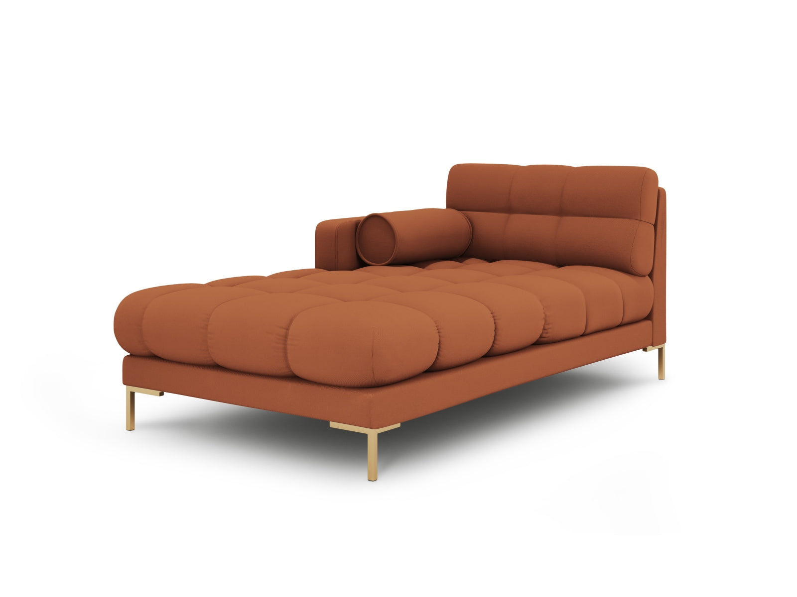 Moderne linke Chaise Longue Bali in Brick-Neve, perfekt für gemütliche Leseecken und stilvolle Einrichtungskonzepte.