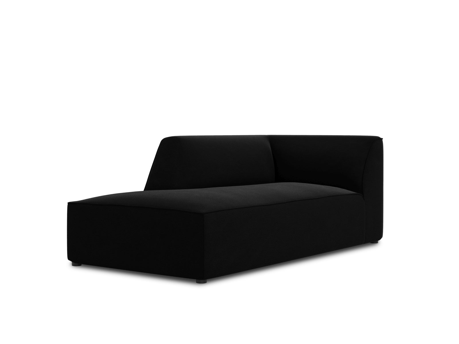 Oslo Velour Chaise Longue links 1 Sitzer in Black präsentiert im Onlineshop von KAQTU Design AG. Modulares Sofa ist von Cosmopolitan Design