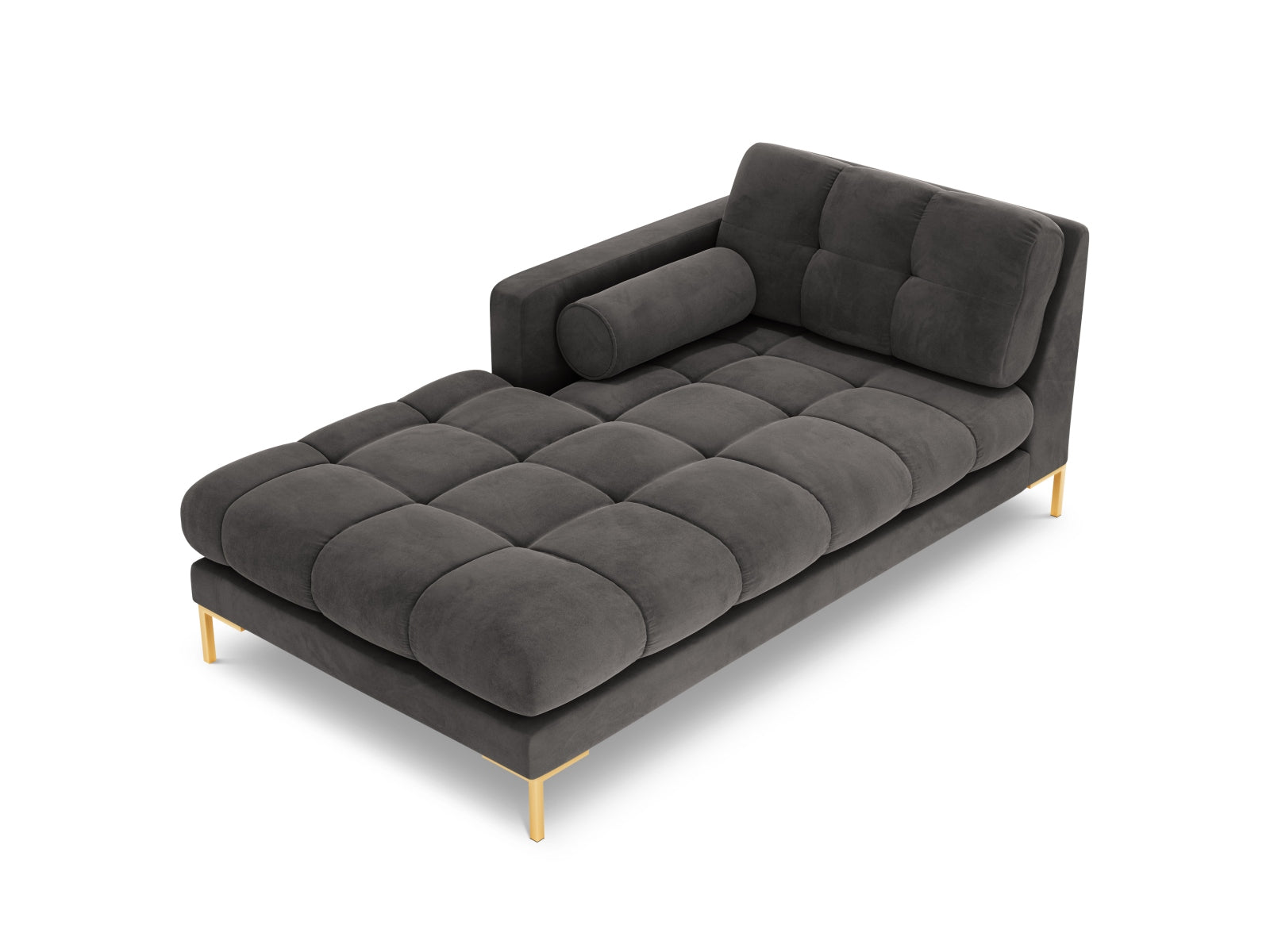Moderne linke Chaise Longue Bali in tiefem Blau, perfekt für gemütliche Leseecken und stilvolle Wohnlandschaften.