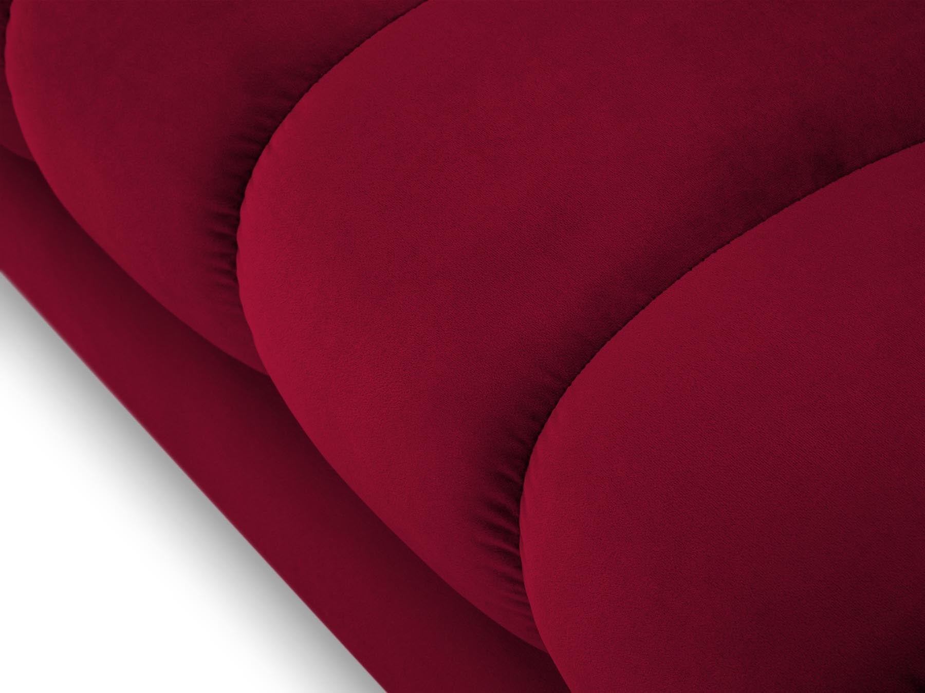 Elegante linke Chaise Longue Bali in Red-Bluvel, ideal für stilvolle Wohnräume und entspannte Momente.