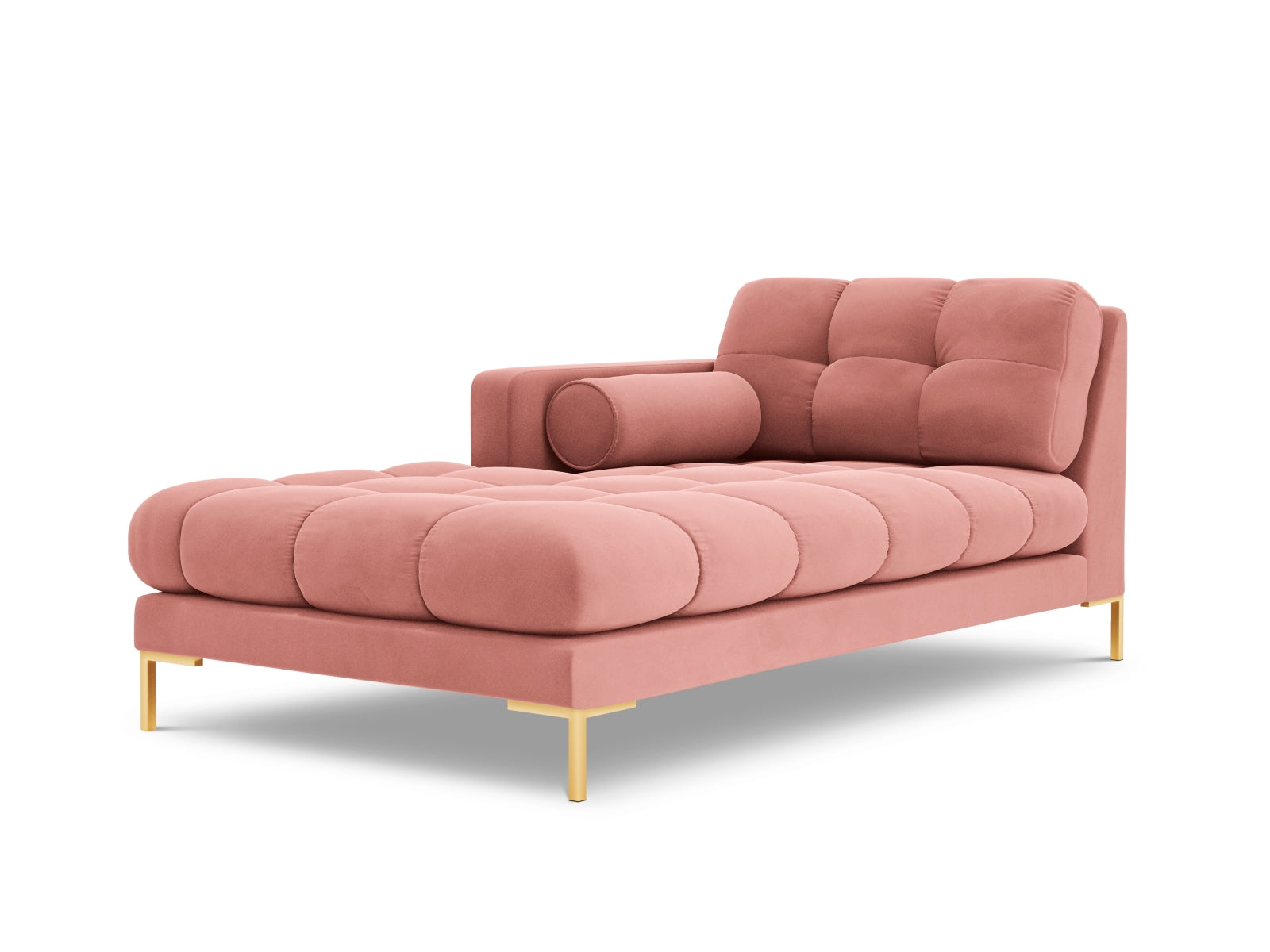Elegante 1-Sitzer Chaise Longue links Bali in lebhaftem Pink-Bluvel, ideal für entspannte Momente und geschmackvolle Wohnräume.