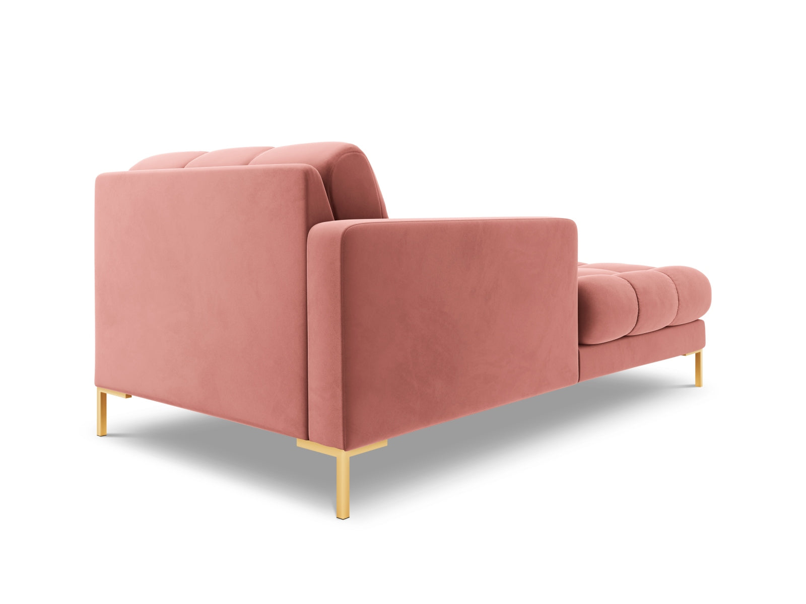 Moderne linke Chaise Longue Bali in strahlendem Pink-Bluvel, perfekt für gemütliche Ecken und stilvolle Einrichtungsideen.
