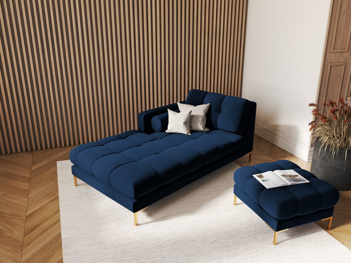 1-Sitzer Chaise Longue links Bali in Royal Blue-Bluvel präsentiert im Onlineshop von KAQTU Design AG. Modulares Sofa ist von Cosmopolitan Design