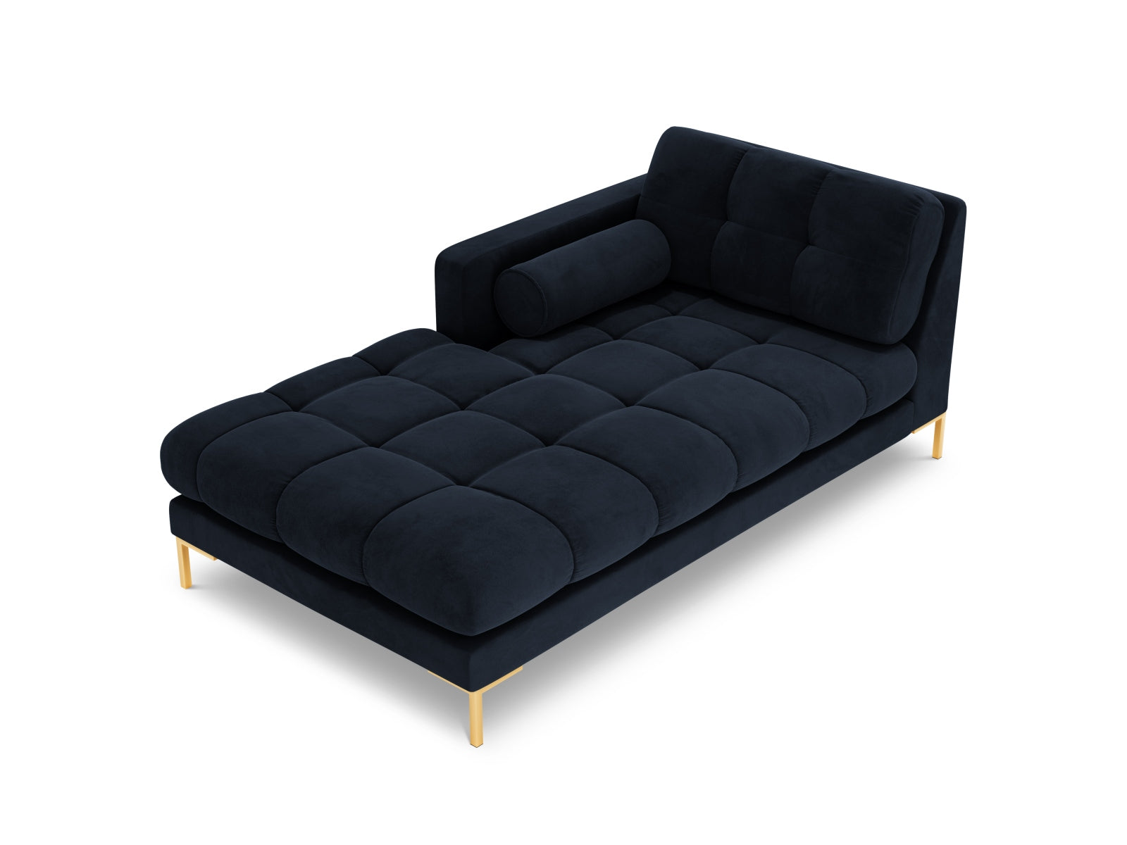 Stilvolle linke Chaise Longue Bali in tiefem Blau, perfekt für moderne Wohnräume und gemütliche Entspannungsecken. Teil des modularen Sofas.