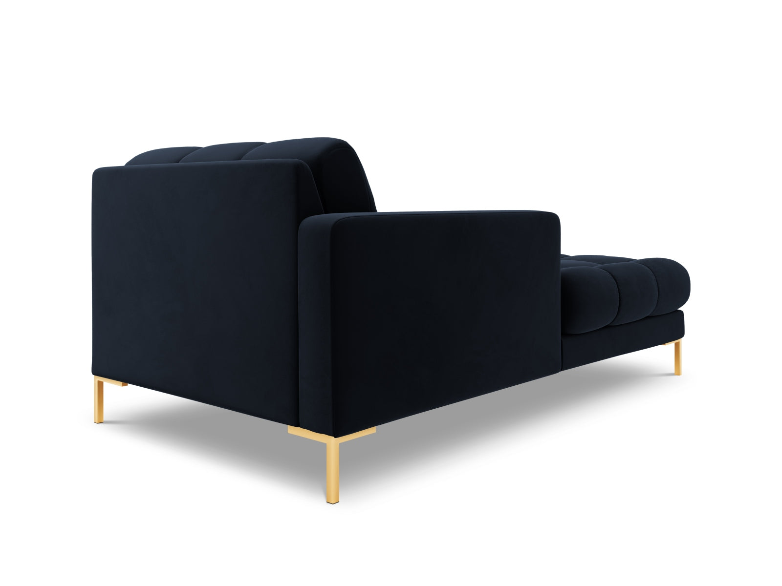 Moderne linke Chaise Longue Bali in tiefem Blau, perfekt für gemütliche Wohnräume und stilvolle Akzente.