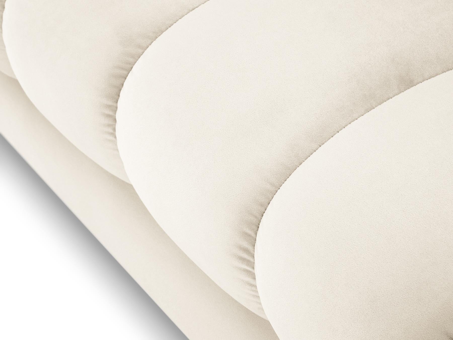 Moderne 1-Sitzer Chaise Longue links Bali in zartem Beige, perfekt für kreative Raumgestaltungen und gemütliche Entspannungsecken.