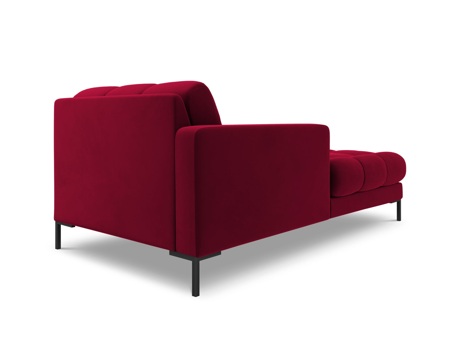Elegante linke Chaise Longue Bali in Red-Bluvel, ideal für stilvolle Wohnräume und entspannte Momente. Teil der modularen Sofakollektion.