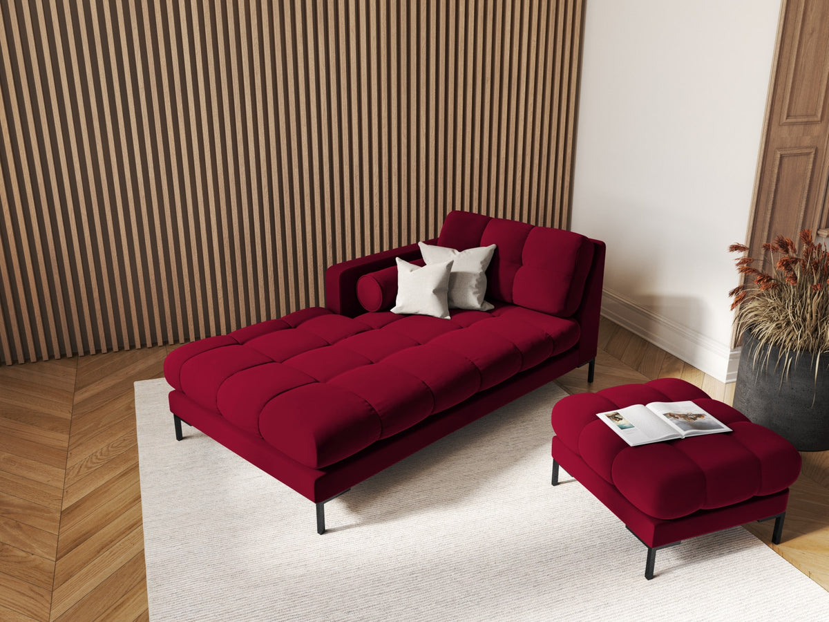 1-Sitzer Chaise Longue links Bali in Red-Bluvel präsentiert im Onlineshop von KAQTU Design AG. Modulares Sofa ist von Cosmopolitan Design