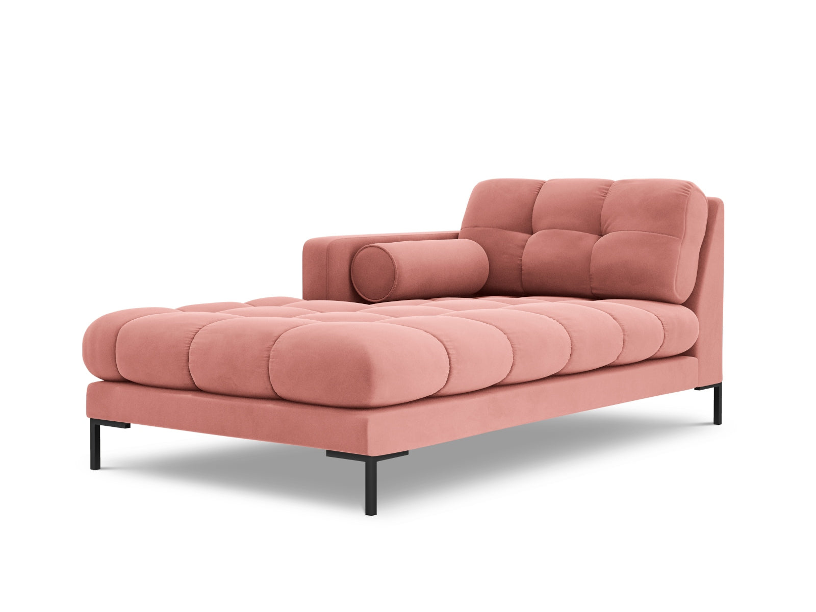 1-Sitzer Chaise Longue links Bali in Pink-Bluvel präsentiert im Onlineshop von KAQTU Design AG. Modulares Sofa ist von Cosmopolitan Design