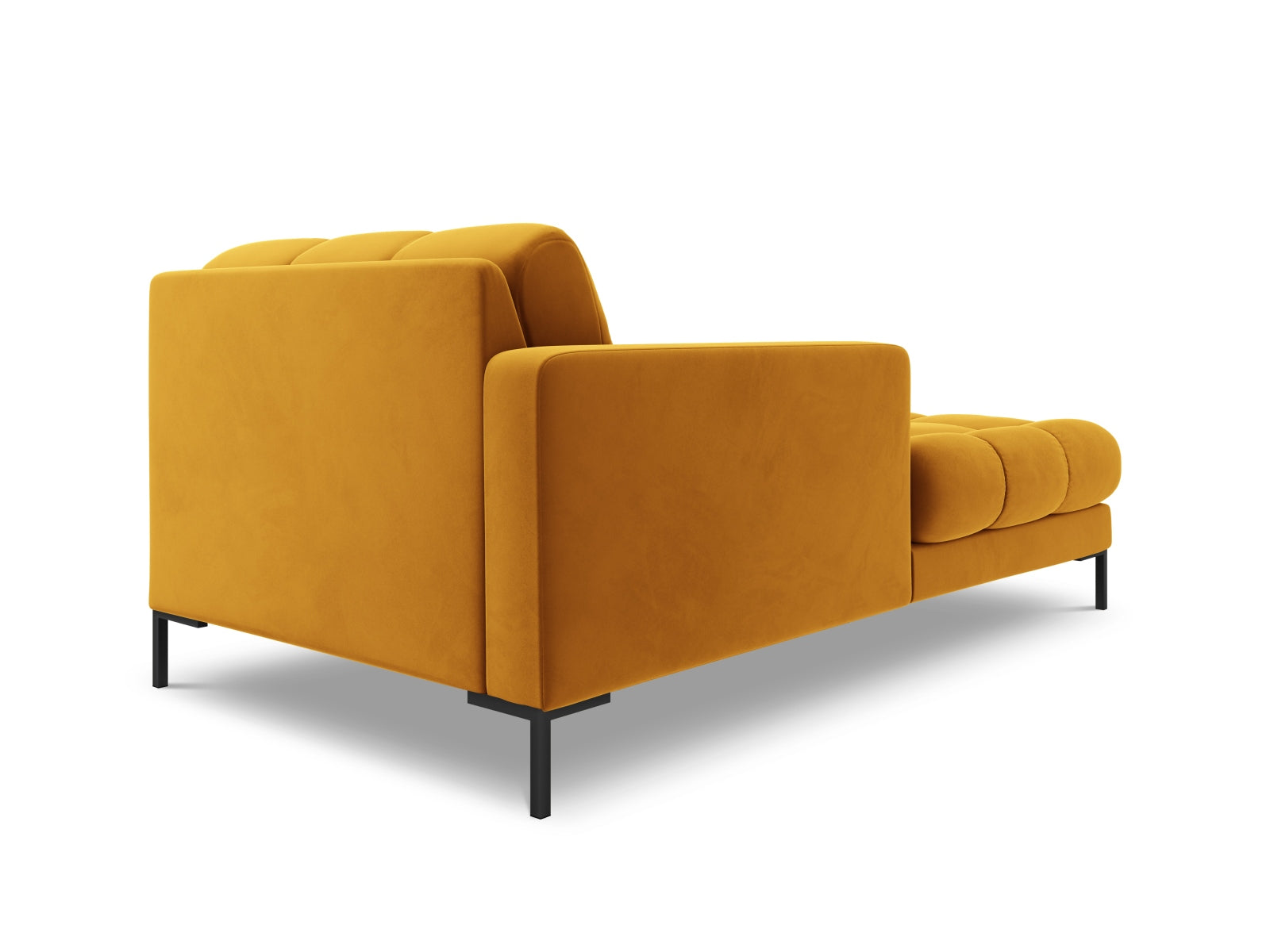 Stylische 1-Sitzer Chaise Longue links Bali in strahlendem Gelb, ideal für trendbewusste Wohnräume und flexible Sofa-Layouts.