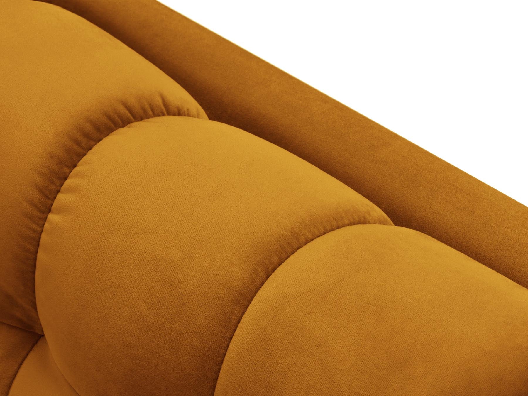 Stilvolle linke 1-Sitzer Chaise Longue Bali in strahlendem Gelb, ideal für kreative Wohnräume und zeitgemäße Einrichtungsideen.