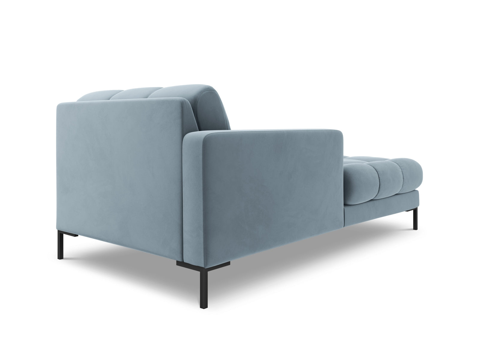 Elegante 1-Sitzer Chaise Longue links Bali in sanftem Hellblau, ideal für stilvolle Wohnkonzepte und flexible Sitzarrangements.