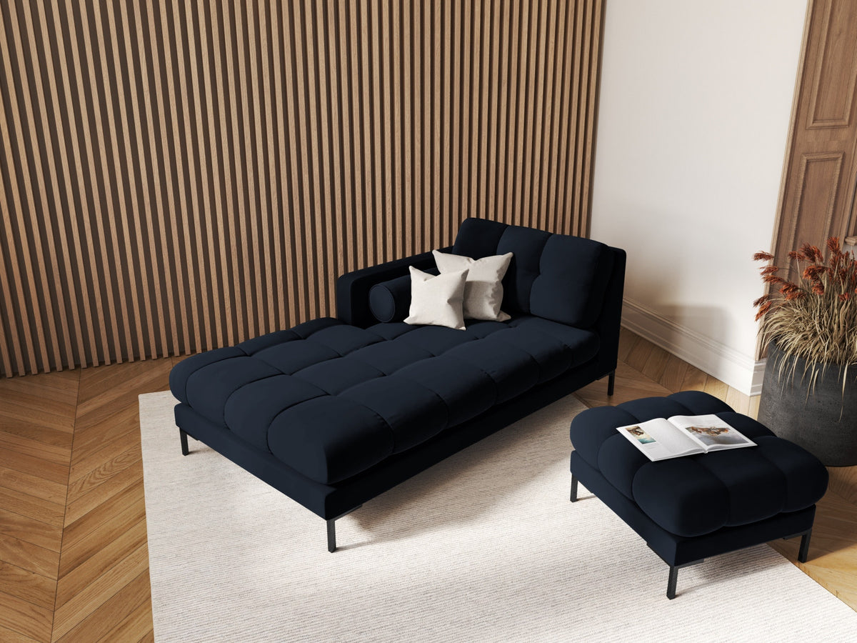 1-Sitzer Chaise Longue links Bali in Dark Blue-Bluvel präsentiert im Onlineshop von KAQTU Design AG. Modulares Sofa ist von Cosmopolitan Design