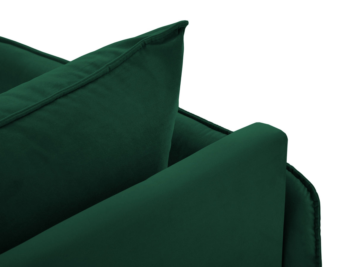 Vienna Velour Sofa Chaise Lounge links 1 Sitz 110cm in Bottle Green/Schwarz-Bluvel präsentiert im Onlineshop von KAQTU Design AG. L-Sofa links ist von Cosmopolitan Design