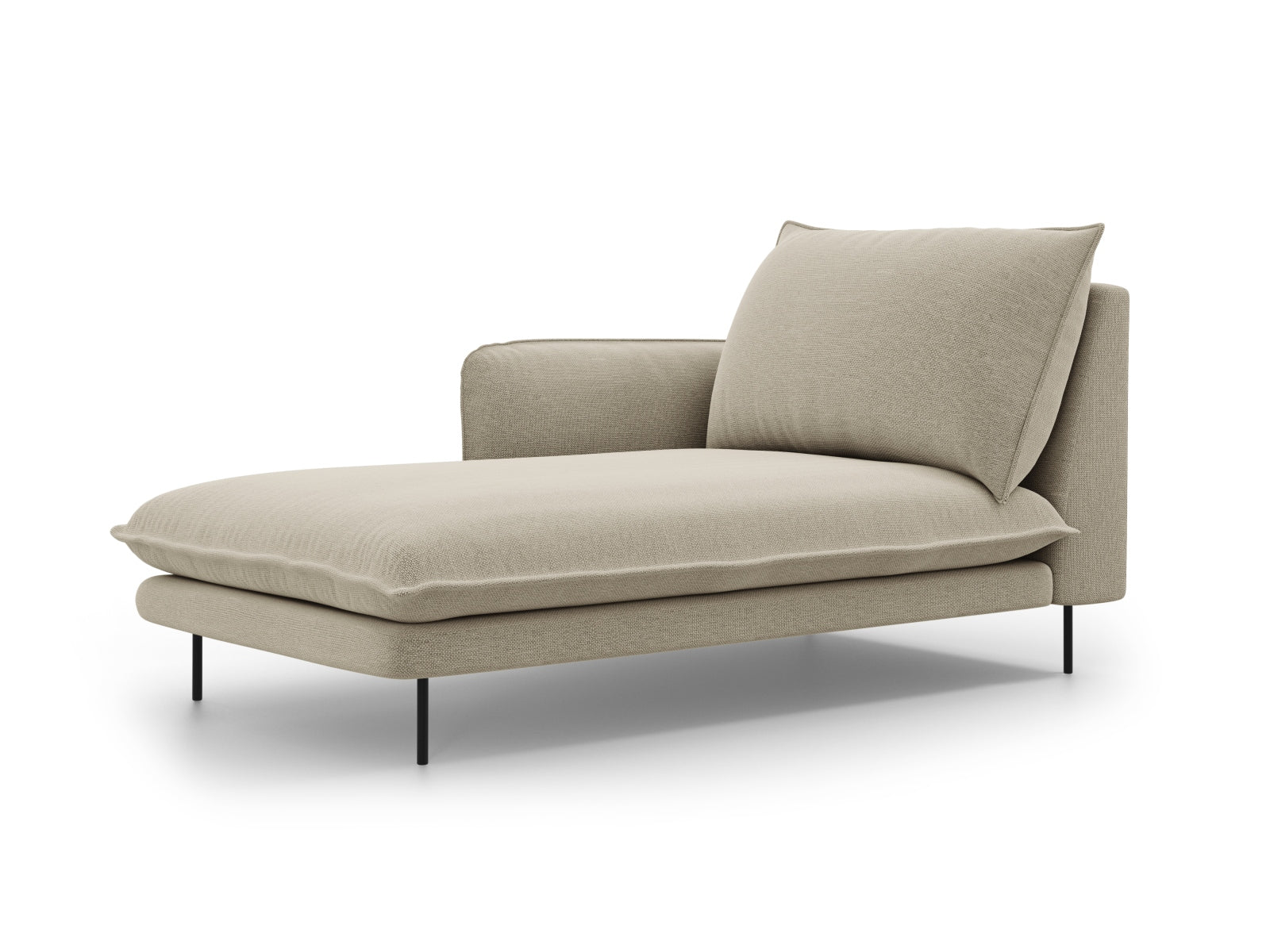 Vienna Sofa Chaise Lounge links 1 Sitz 110cm in Beige/Schwarz-Positano präsentiert im Onlineshop von KAQTU Design AG. L-Sofa links ist von Cosmopolitan Design