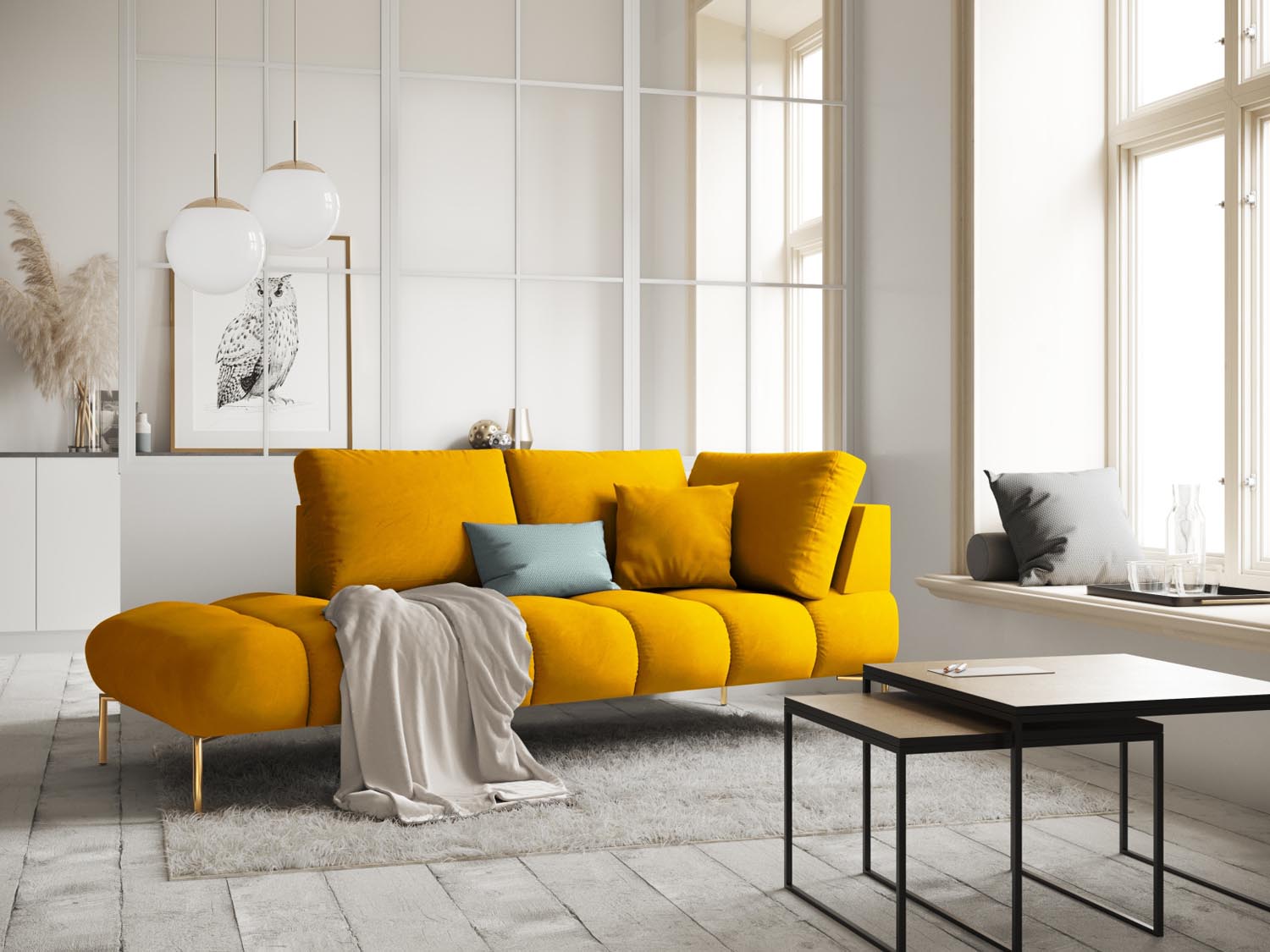 Erleben Sie luxuriösen Komfort mit der Hastings Velour Chaise Longue links 2 Sitzer von Cosmopolitan Design – perfekt für Ihr elegantes Zuhause.
