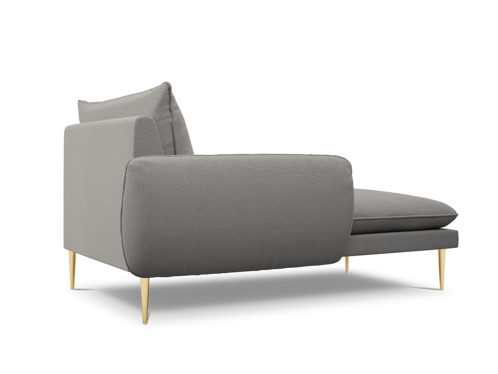 Elegantes linksseitiges Vienna Boucle Sofa Chaise Lounge mit 1 Sitz, 110 cm, in modernem Grau, ideal für stilvolle Wohnräume.