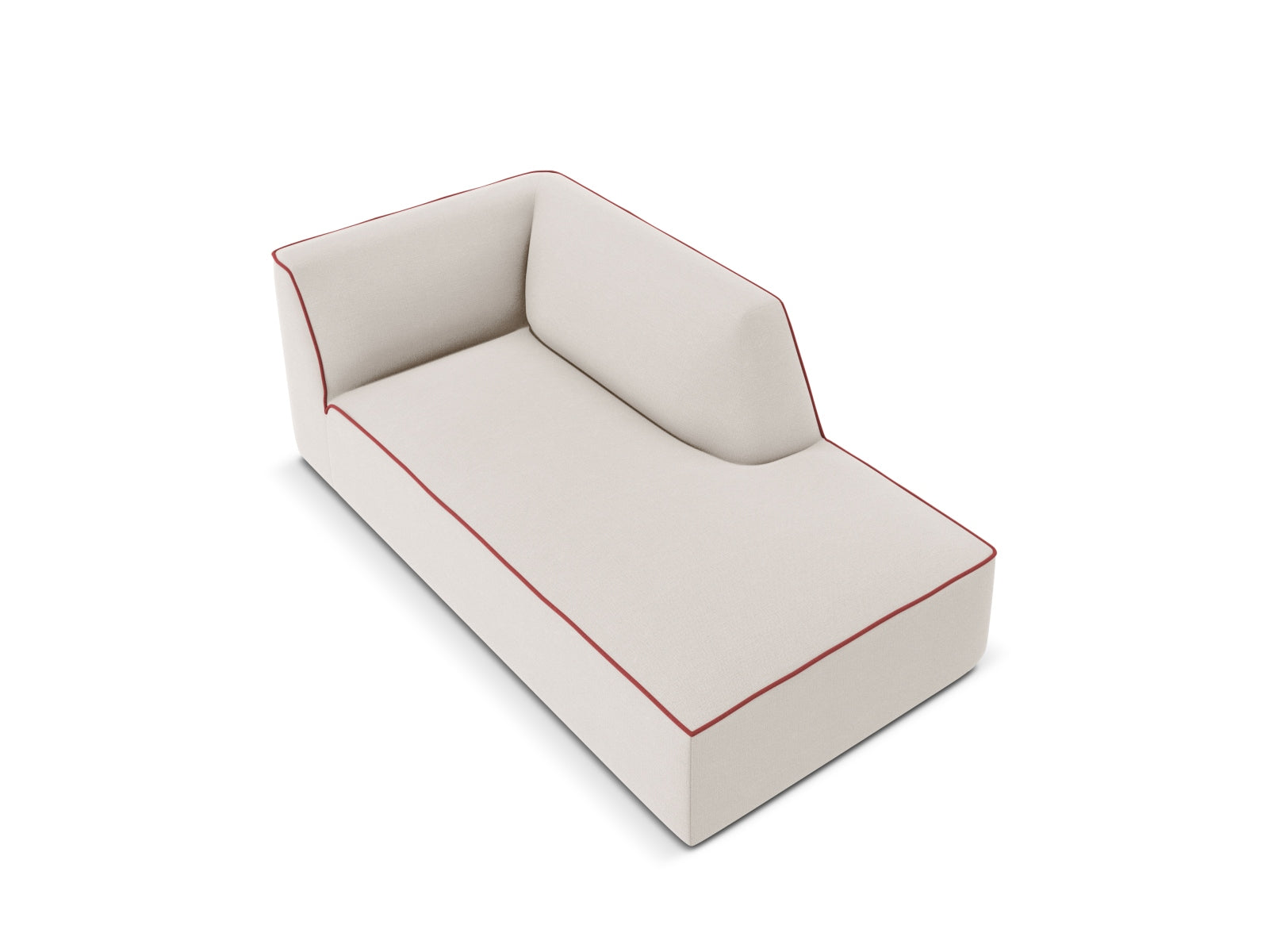 Oslo Chaise Longue rechts 1 Sitzer in Grey Beige Melange, Terracotta präsentiert im Onlineshop von KAQTU Design AG. Modulares Sofa ist von Cosmopolitan Design