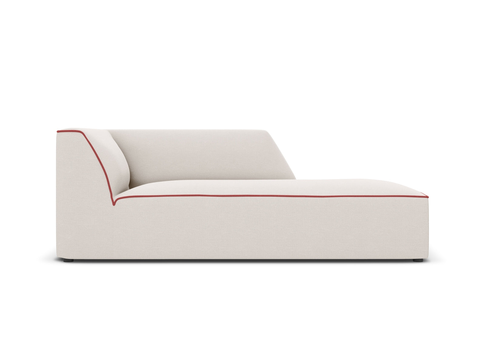 Oslo Chaise Longue rechts 1 Sitzer in Grey Beige Melange, Terracotta präsentiert im Onlineshop von KAQTU Design AG. Modulares Sofa ist von Cosmopolitan Design
