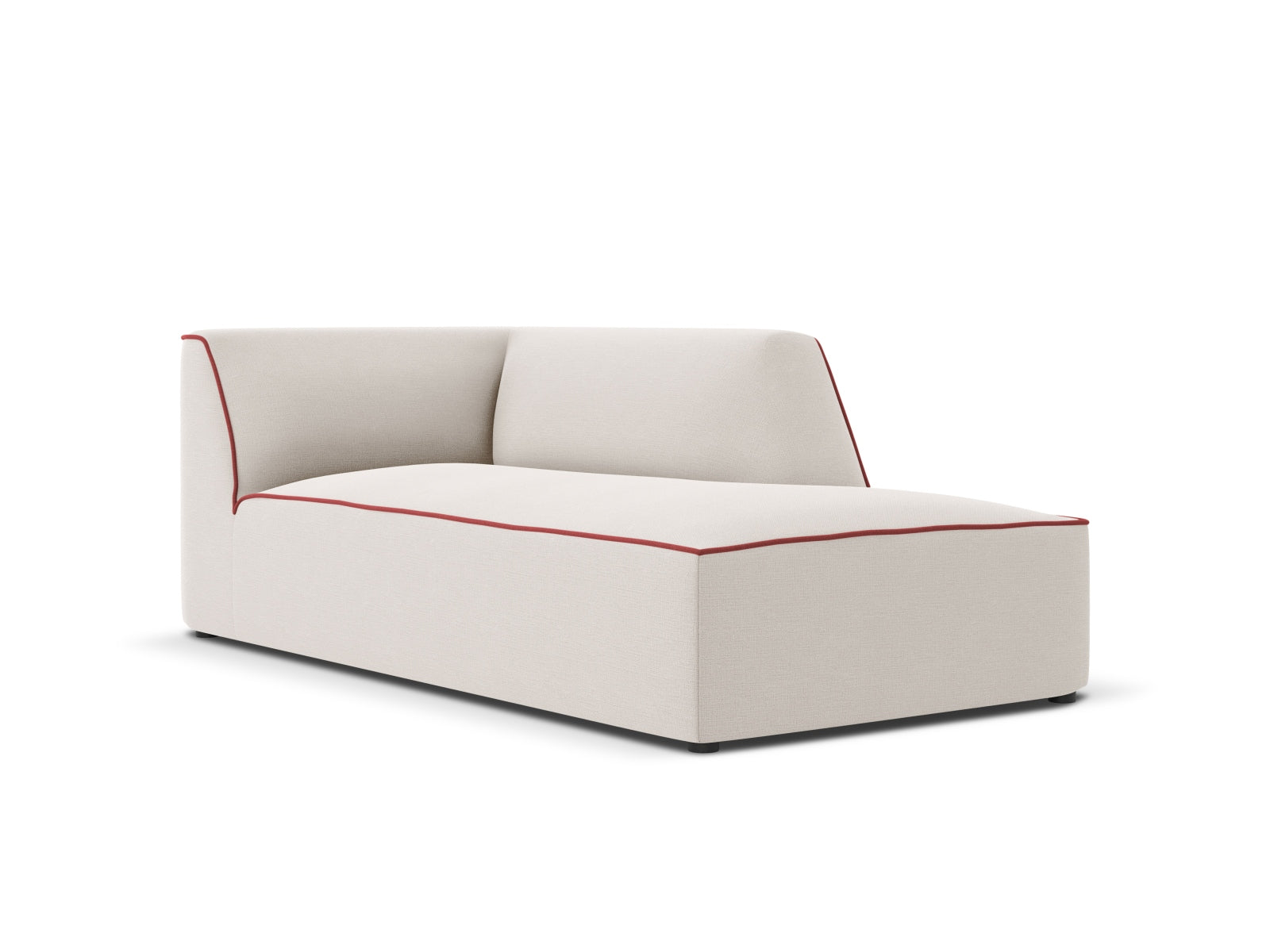 Oslo Chaise Longue rechts 1 Sitzer in Grey Beige Melange, Terracotta präsentiert im Onlineshop von KAQTU Design AG. Modulares Sofa ist von Cosmopolitan Design