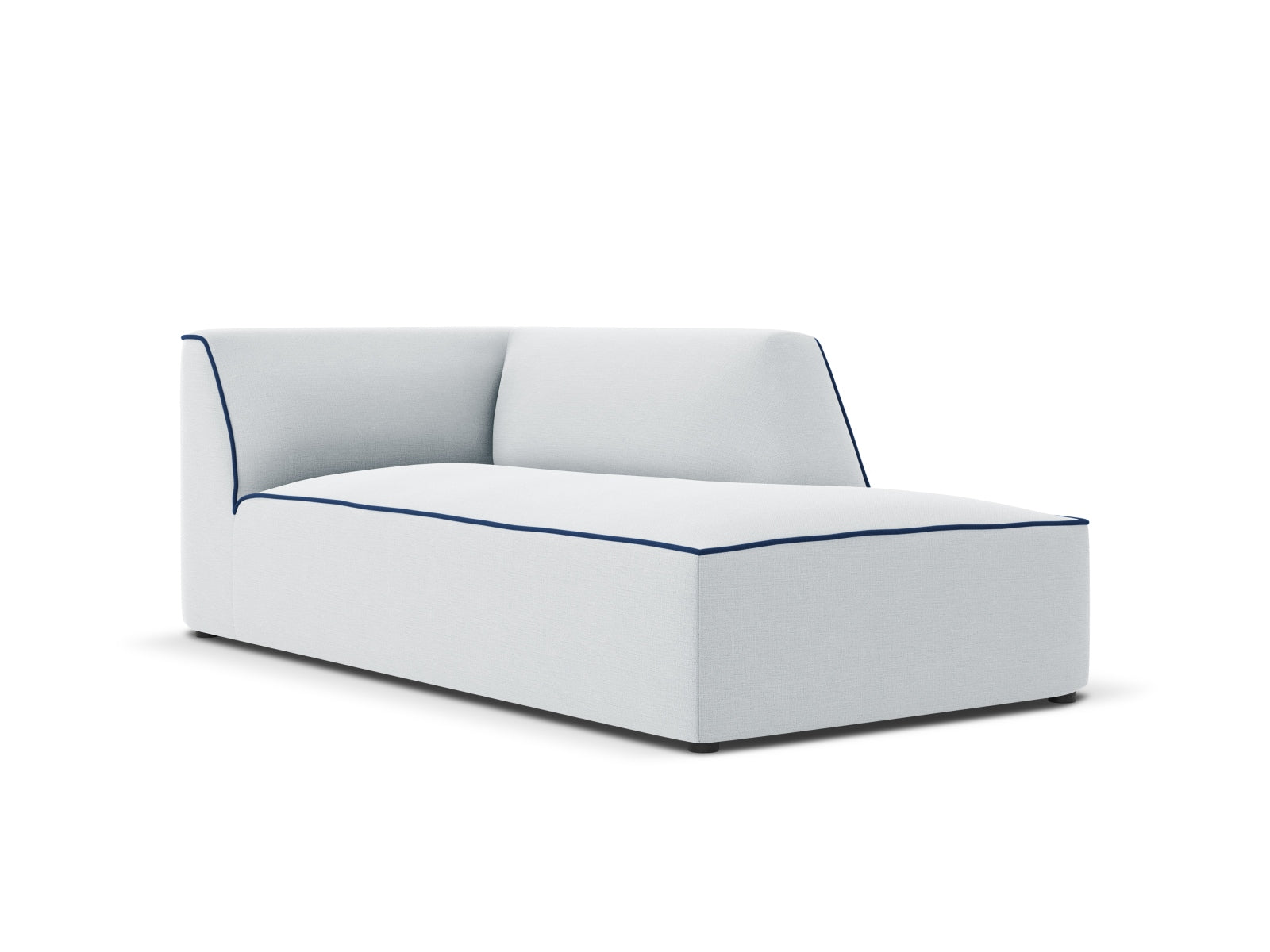 Oslo Chaise Longue rechts 1 Sitzer in Light Grey, Royal Blue präsentiert im Onlineshop von KAQTU Design AG. Modulares Sofa ist von Cosmopolitan Design