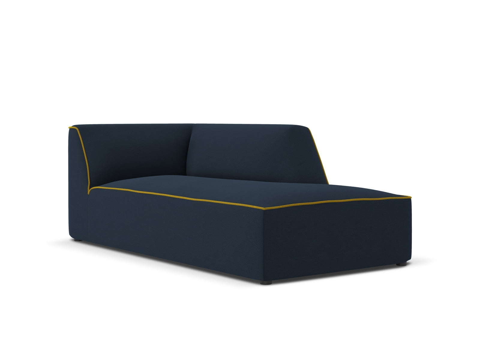 Oslo Chaise Longue rechts 1 Sitzer in Royal Blue, Yellow präsentiert im Onlineshop von KAQTU Design AG. Modulares Sofa ist von Cosmopolitan Design