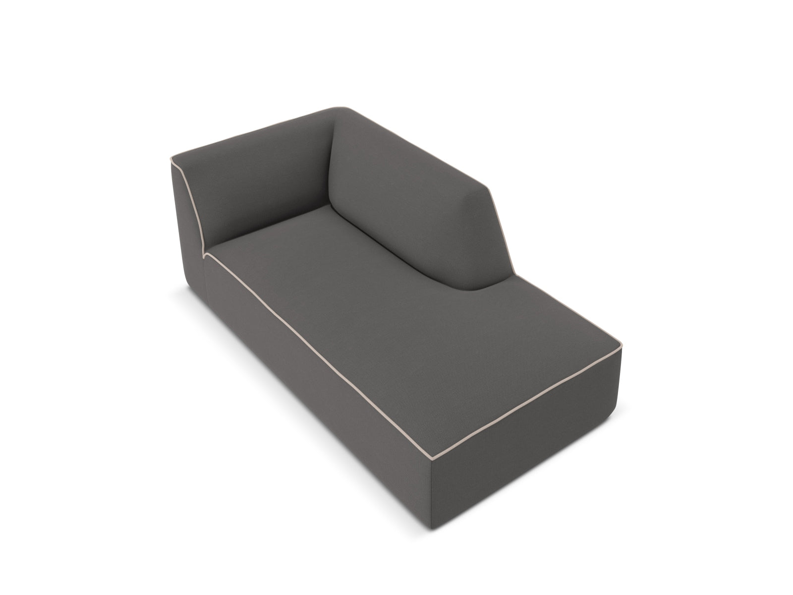 Oslo Chaise Longue rechts 1 Sitzer in Grey, Grey Beige Melange präsentiert im Onlineshop von KAQTU Design AG. Modulares Sofa ist von Cosmopolitan Design