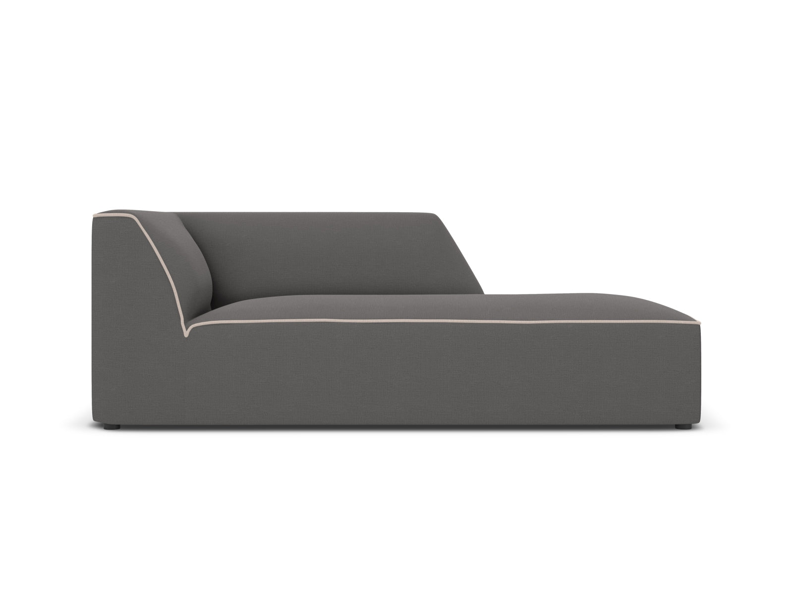Oslo Chaise Longue rechts 1 Sitzer in Grey, Grey Beige Melange präsentiert im Onlineshop von KAQTU Design AG. Modulares Sofa ist von Cosmopolitan Design