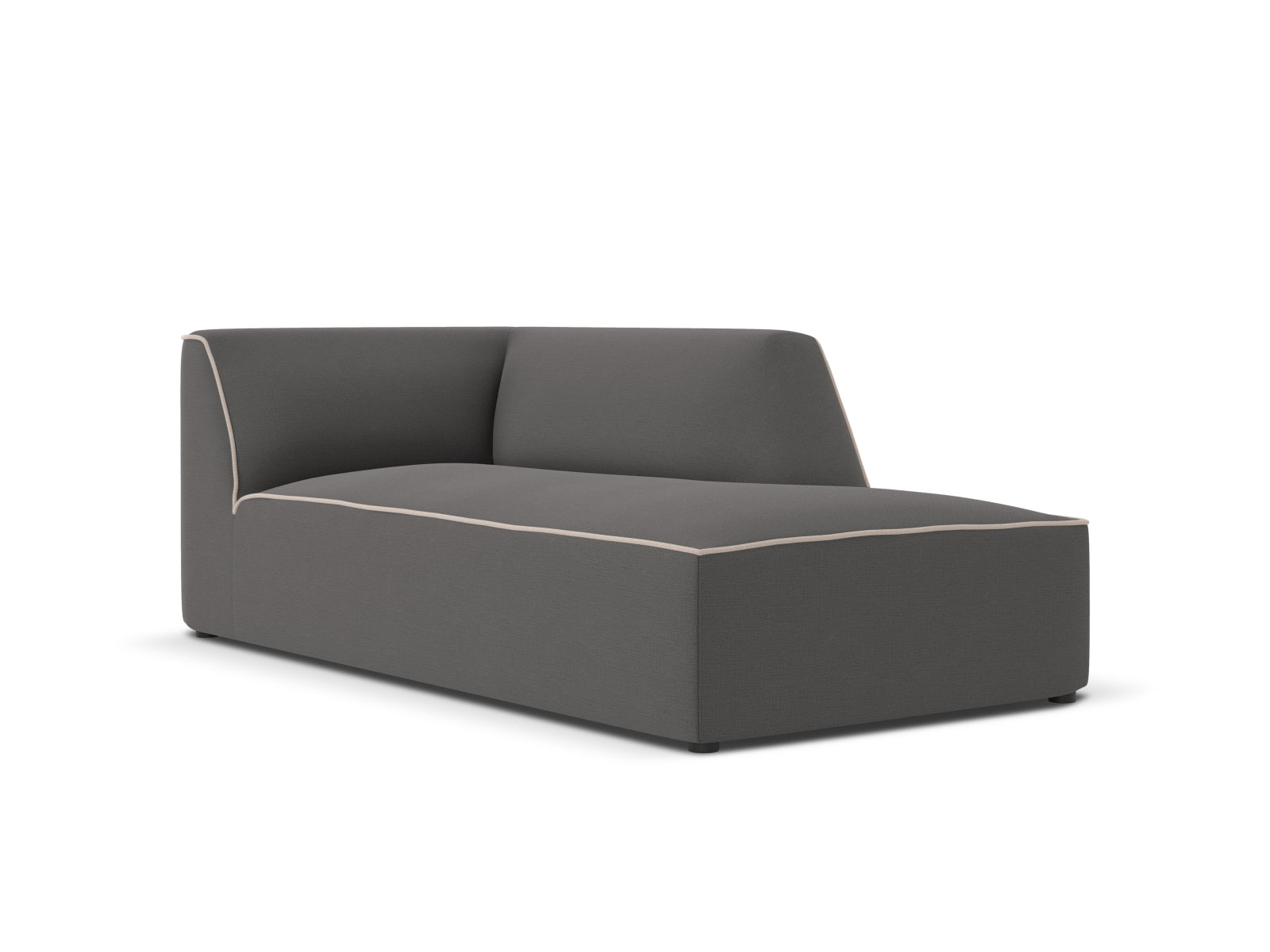 Oslo Chaise Longue rechts 1 Sitzer in Grey, Grey Beige Melange präsentiert im Onlineshop von KAQTU Design AG. Modulares Sofa ist von Cosmopolitan Design