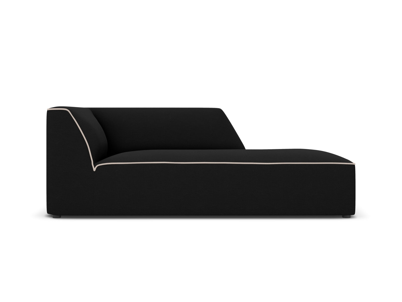 Oslo Chaise Longue rechts 1 Sitzer in Black, Grey Beige Melange präsentiert im Onlineshop von KAQTU Design AG. Modulares Sofa ist von Cosmopolitan Design