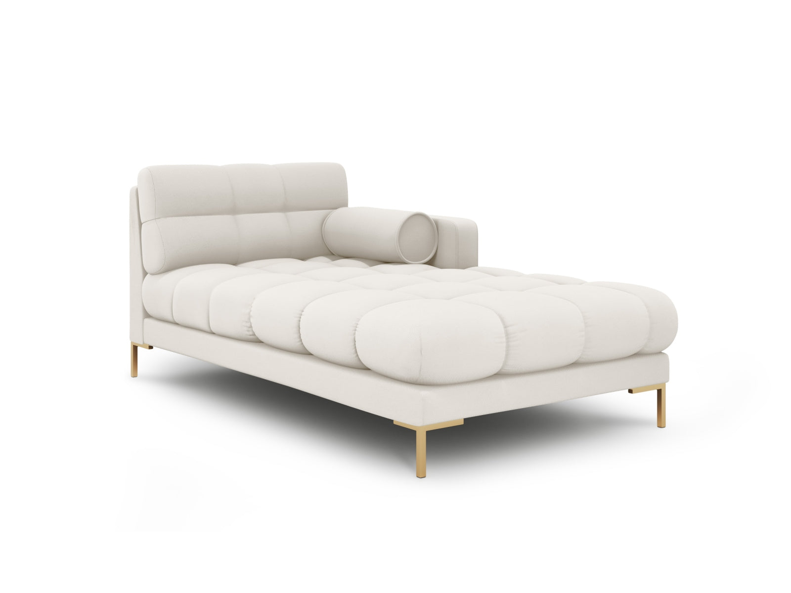Moderne 1-Sitzer Chaise Longue rechts in sanftem Beige, perfekt für gemütliche Ecken und stilvolle Einrichtung. Teil der vielseitigen Sofaserie.