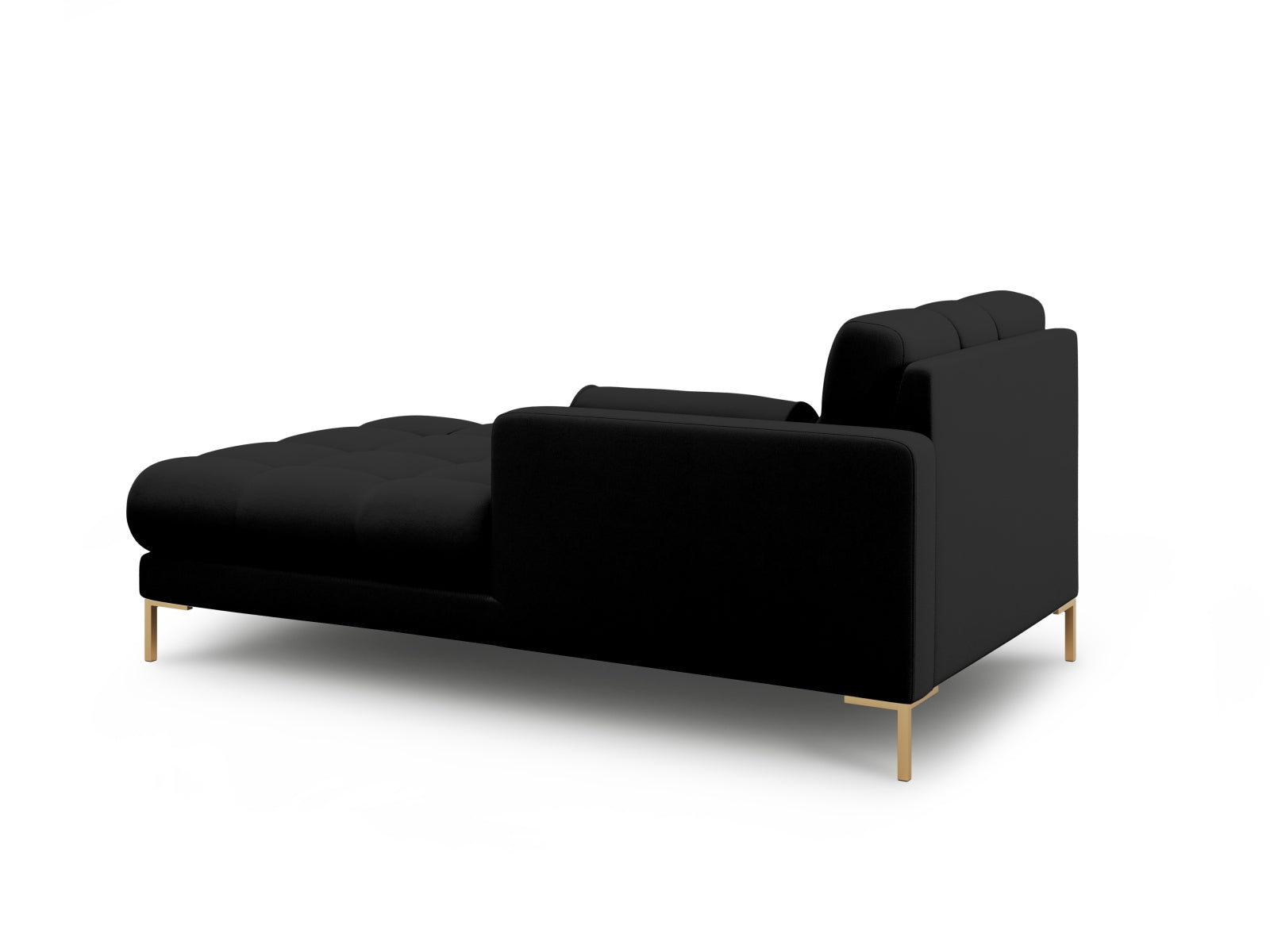 Elegante 1-Sitzer Chaise Longue rechts Bali in zeitlosem Schwarz, ideal für gemütliche Leseecken und moderne Wohnkonzepte.