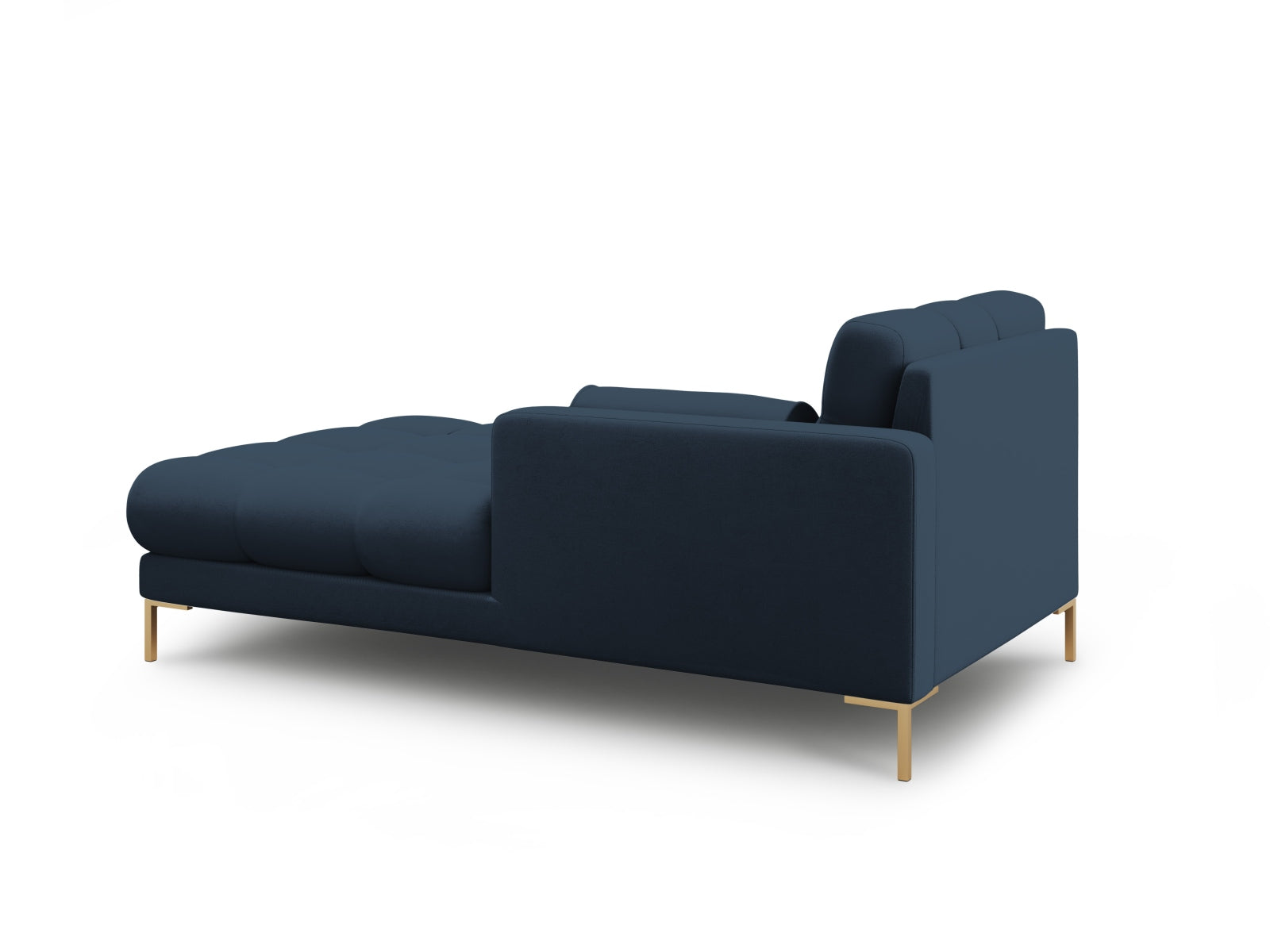 Elegante rechte 1-Sitzer Chaise Longue in zartem Blau, ideal für stilvolle Wohnräume und gemütliche Entspannungsecken.