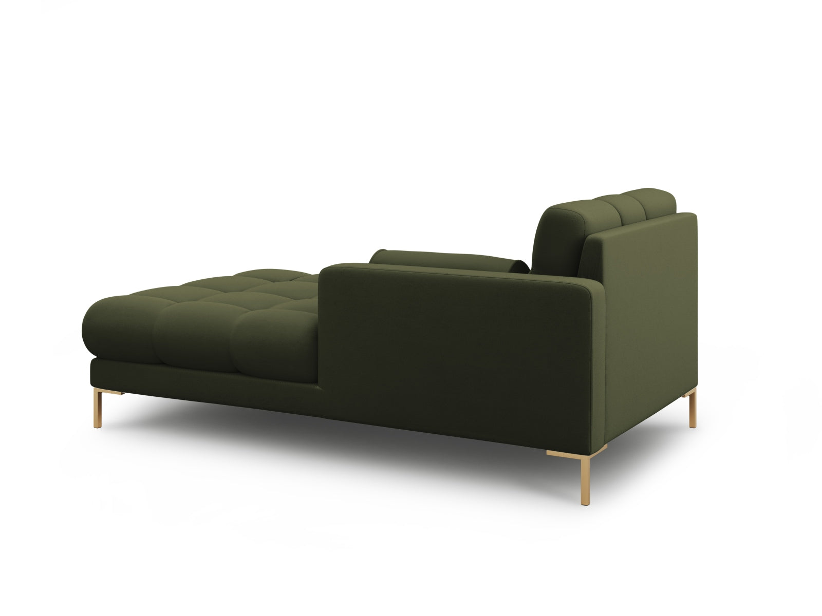 Elegante rechte Chaise Longue Bali in ansprechendem Grünton, ideal für kreative Raumgestaltungen und entspannende Momente. Teil der modularen Sofaserie.
