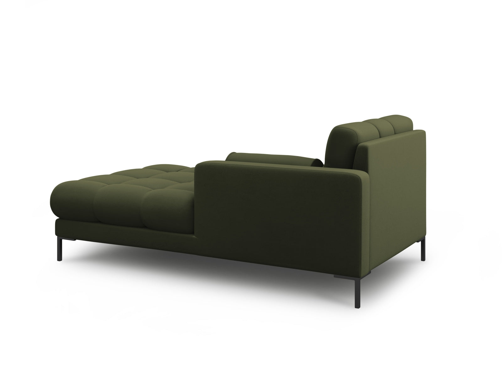 Elegante 1-Sitzer Chaise Longue rechts in stilvollem Grün, ideal für moderne Wohnräume. Teil der modularen Sofaserie von Cosmopolitan Design.