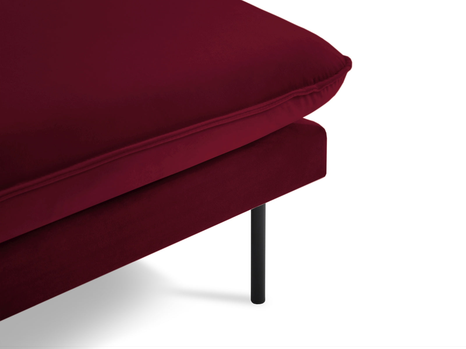 Luxuriöses Vienna Velour Sofa Chaise Lounge rechts mit großzügiger 110 cm Sitzfläche. Perfekt für modernes Wohnen und entspannte Stunden.