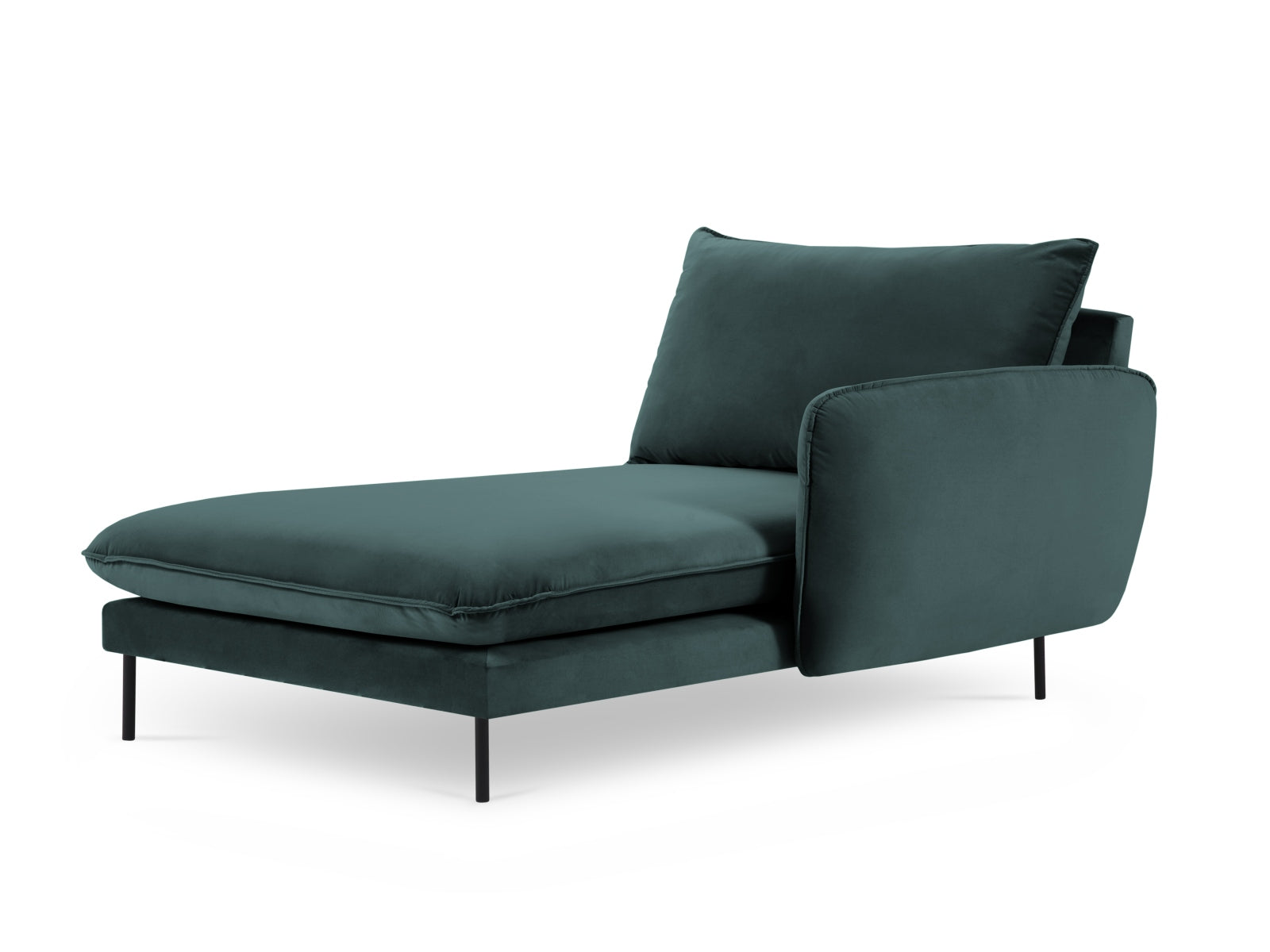 Stilvolles Vienna Velour Sofa Chaise Lounge rechts mit großzügiger 110 cm Sitzfläche. Hochwertiges Velour für maximalen Komfort und Eleganz.