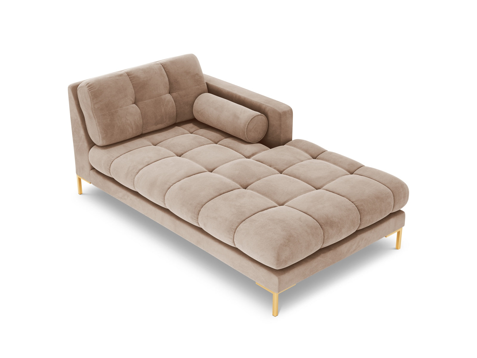 Rechte Chaise Longue Bali in zartem Beige, perfekt für gemütliche Stunden und modernes Wohndesign.