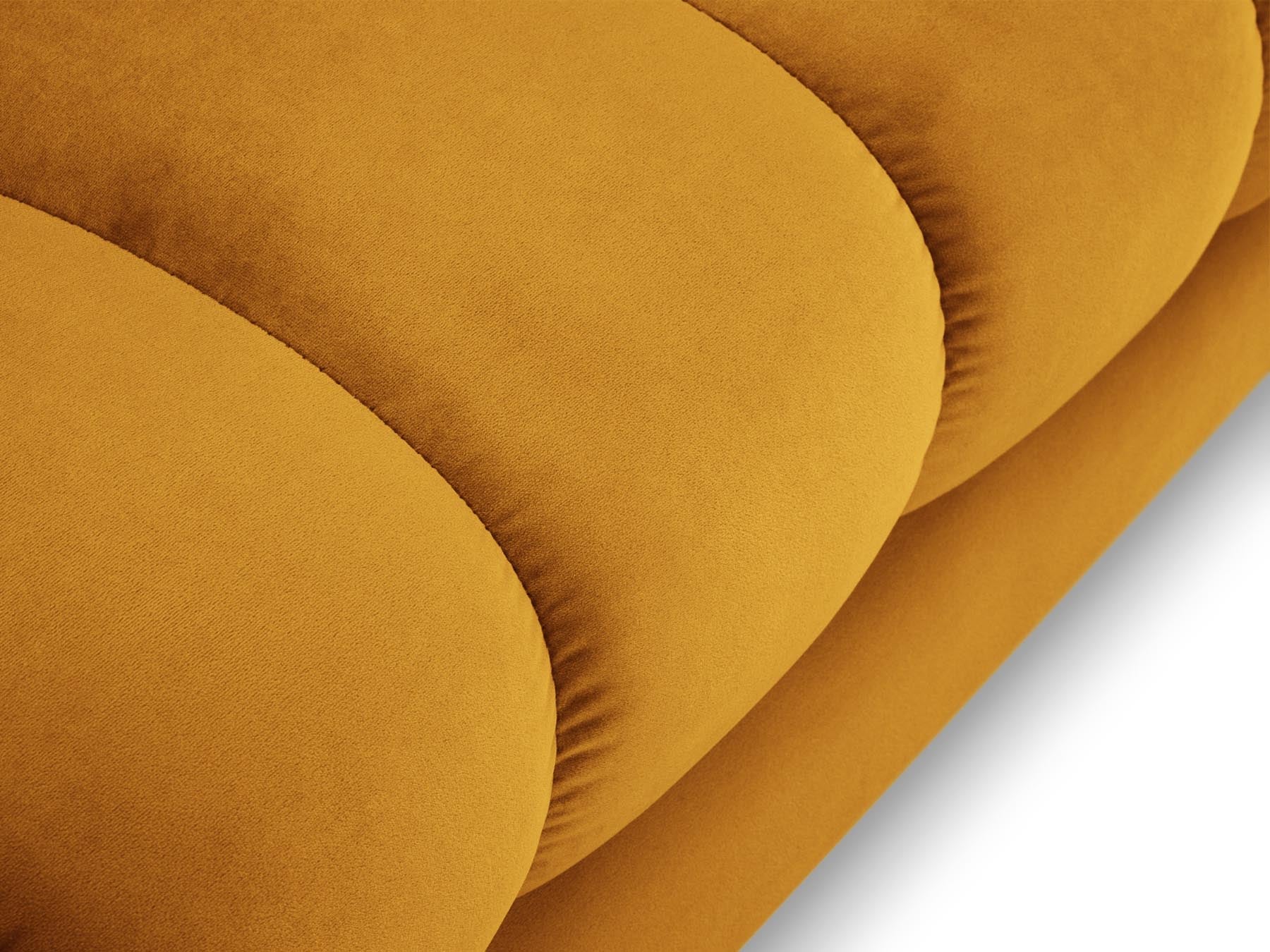 Moderne 1-Sitzer Chaise Longue rechts Bali in strahlendem Gelb, ideal für einladende und geschmackvolle Wohnambiente.