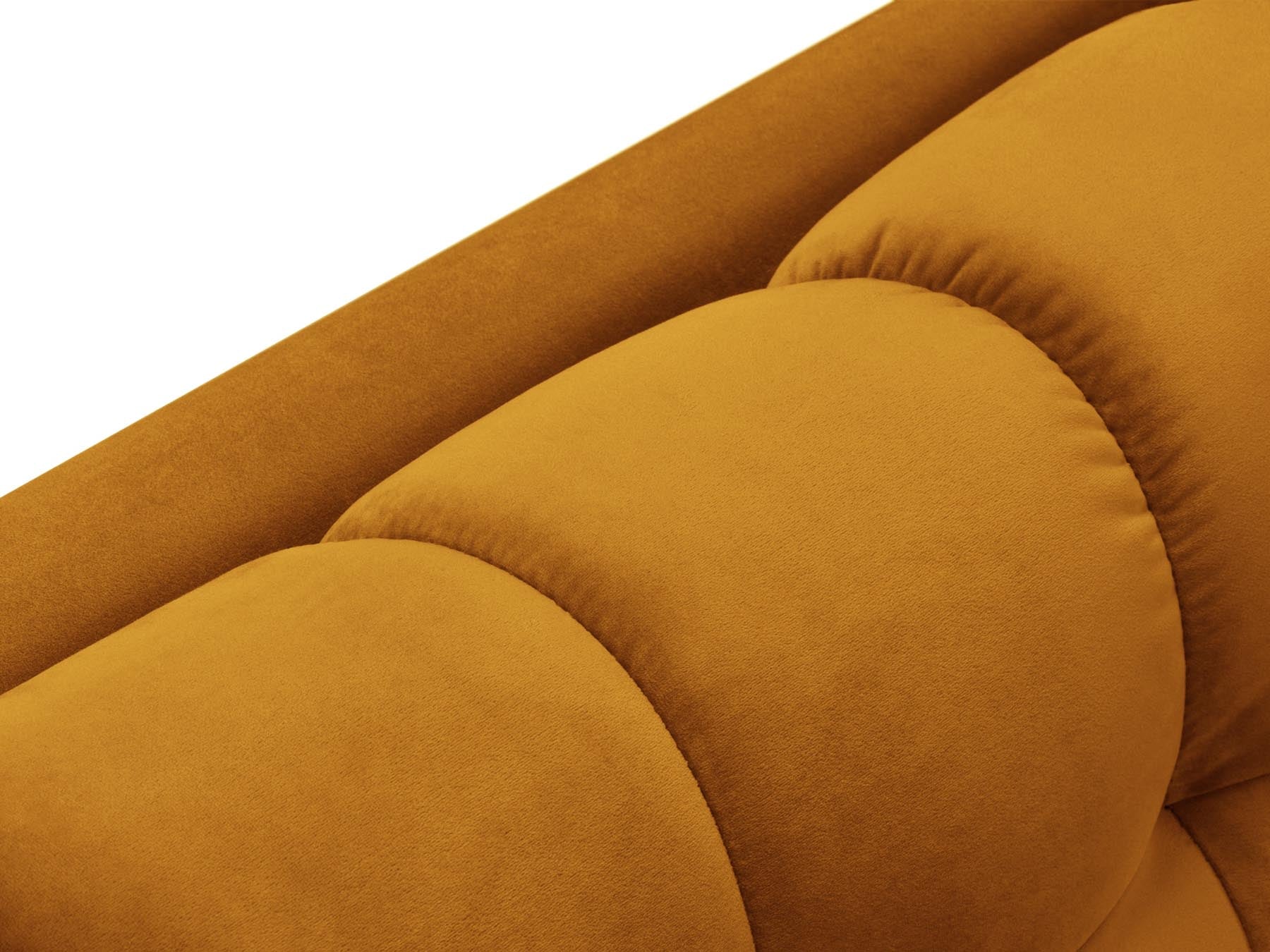 Elegante 1-Sitzer Chaise Longue rechts Bali in leuchtendem Gelb, perfekt für stilvolle und komfortable Wohnräume.
