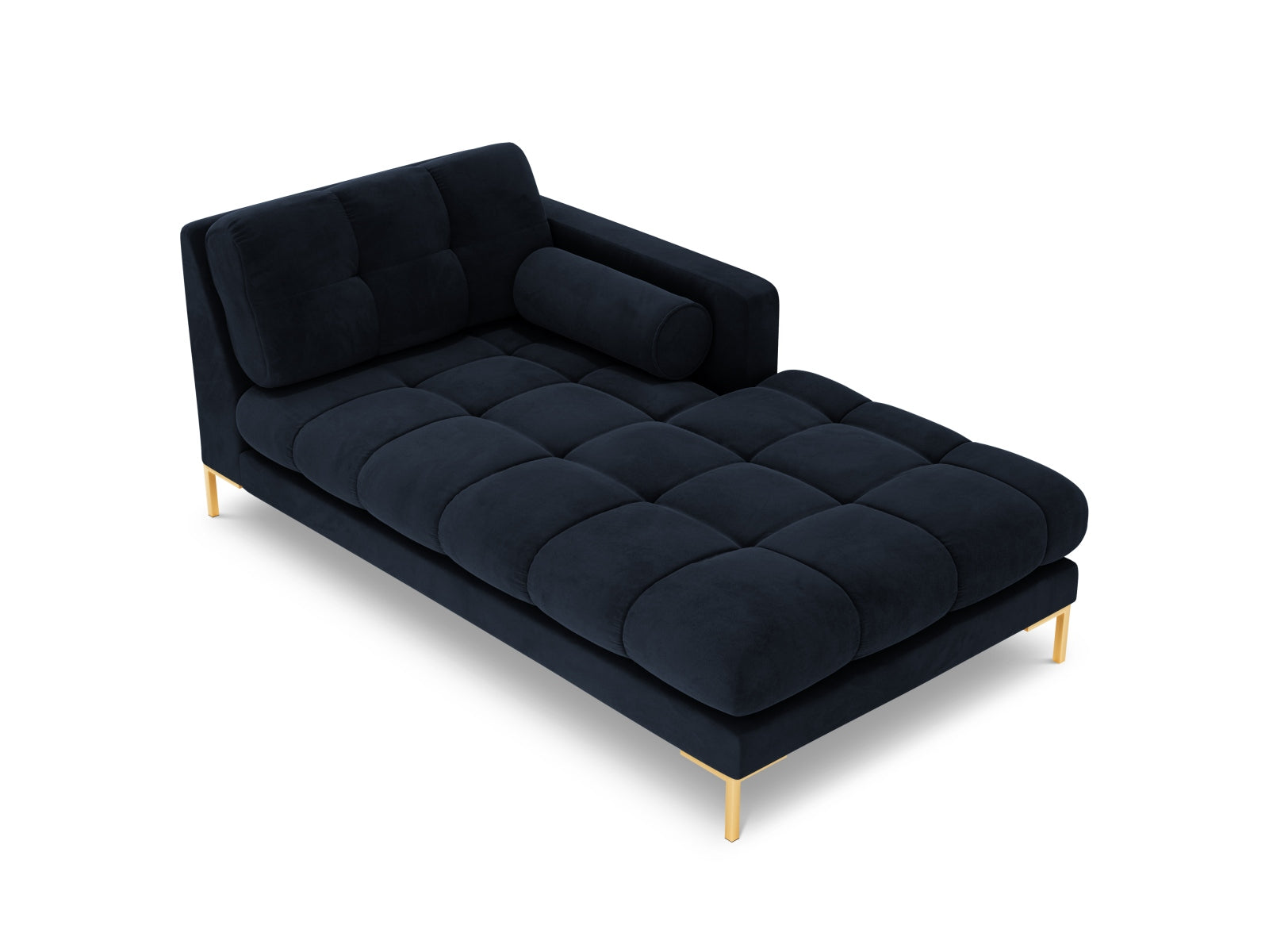 Moderne 1-Sitzer Chaise Longue rechts Bali in ansprechendem Blau, perfekt für stilvolle Wohnräume und gemütliche Auszeiten.