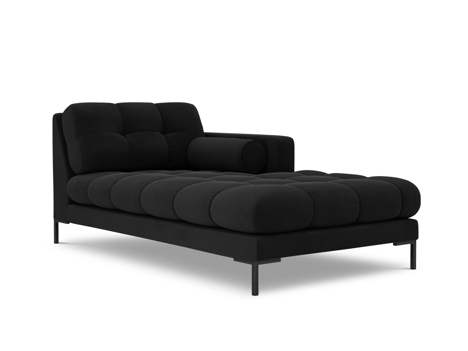 1-Sitzer Chaise Longue rechts Bali in Black-Bluvel präsentiert im Onlineshop von KAQTU Design AG. Modulares Sofa ist von Cosmopolitan Design