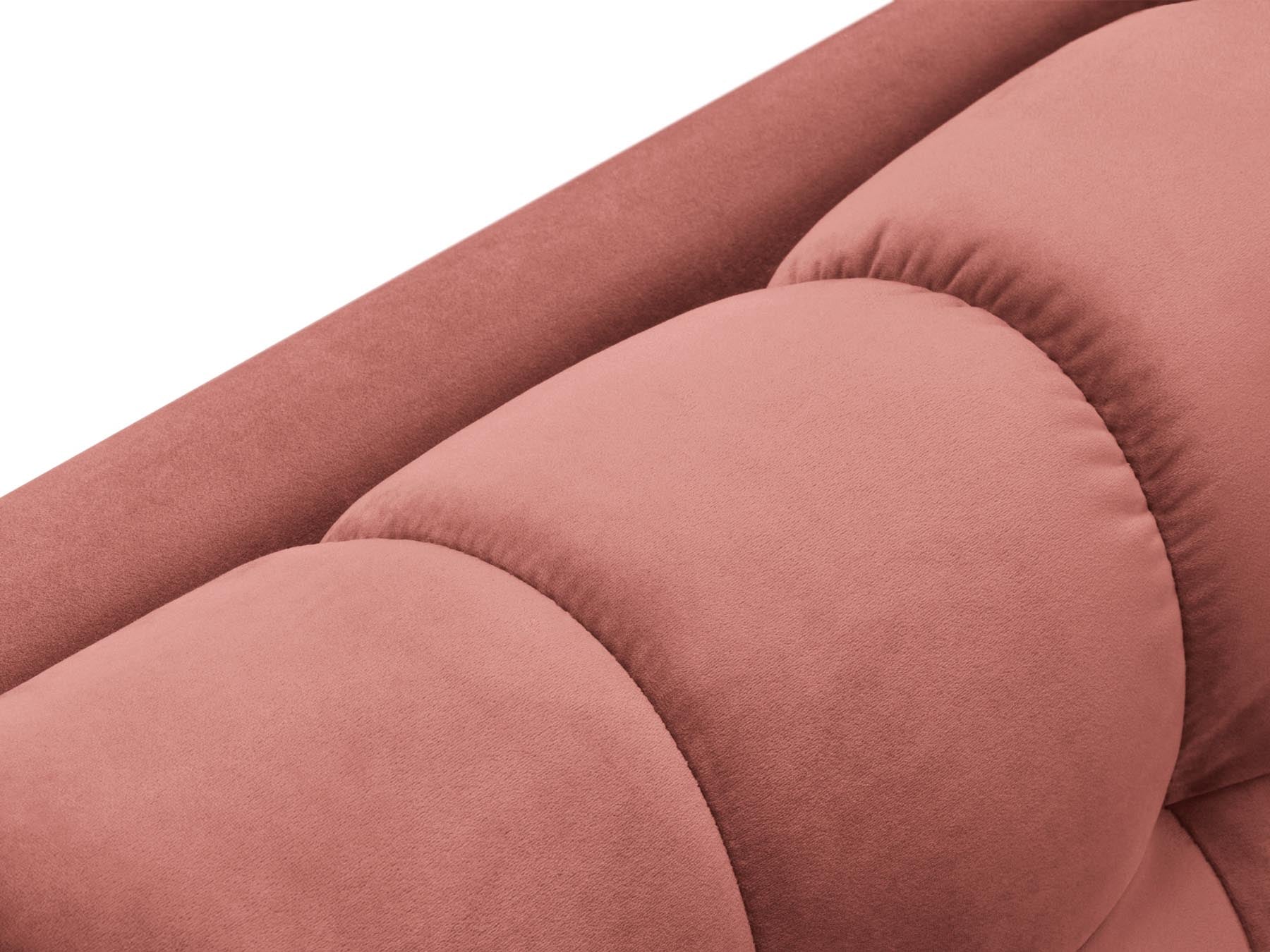 Elegante 1-Sitzer Chaise Longue rechts Bali in lebhaftem Pink-Bluvel, ideal für stilvolle und einladende Wohnräume.